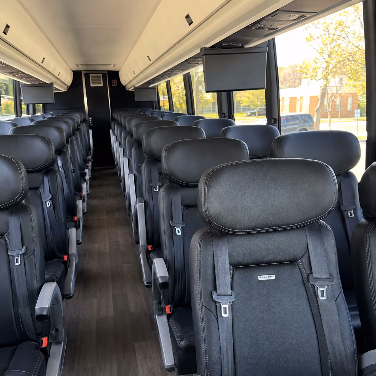 oakland 45 passenger charter bus inside