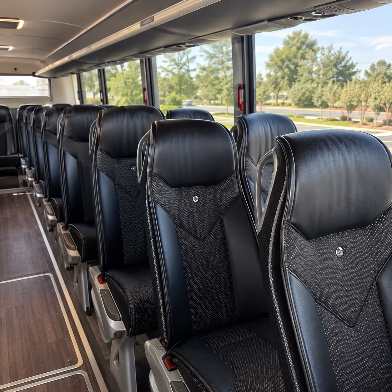 oakland 45 passenger charter bus interior
