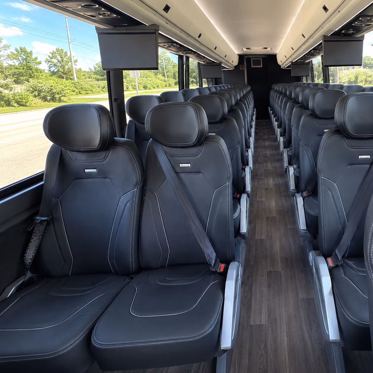 oakland 47 passenger charter bus inside