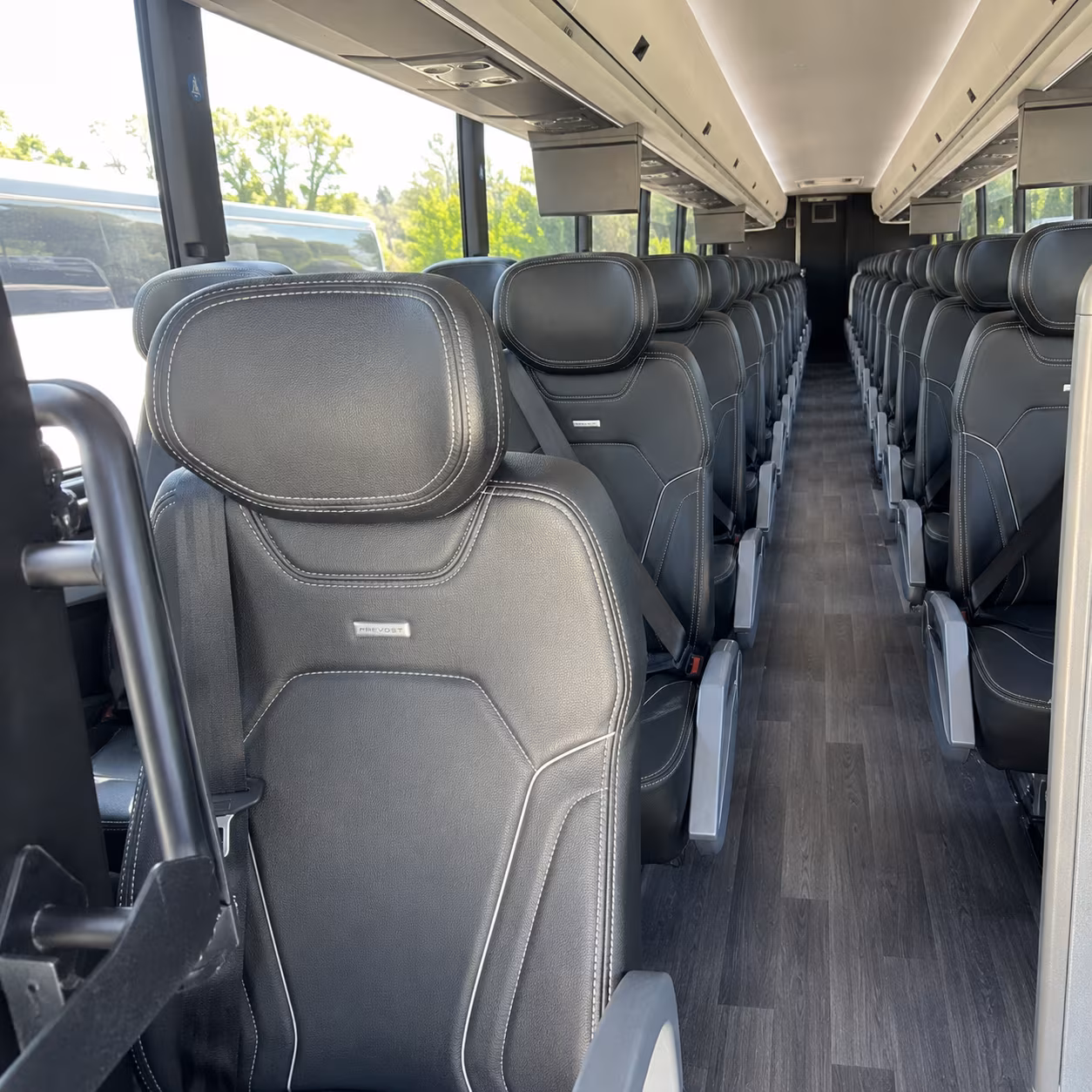 oakland 47 passenger charter bus interior
