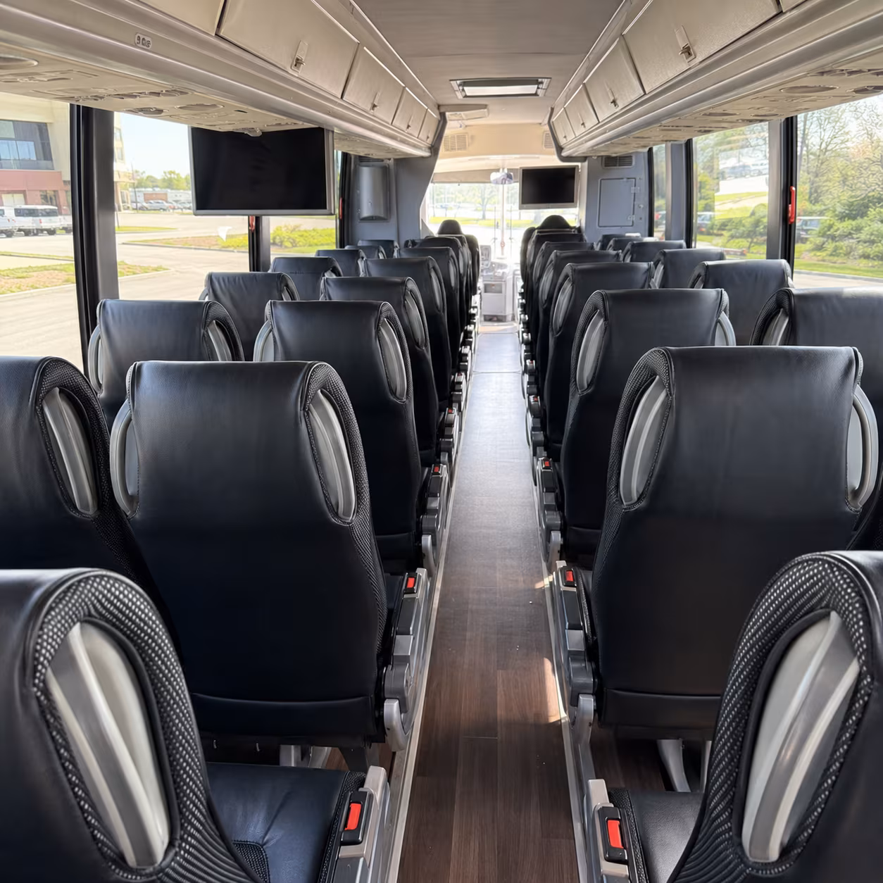 oakland 56 passenger charter bus inside