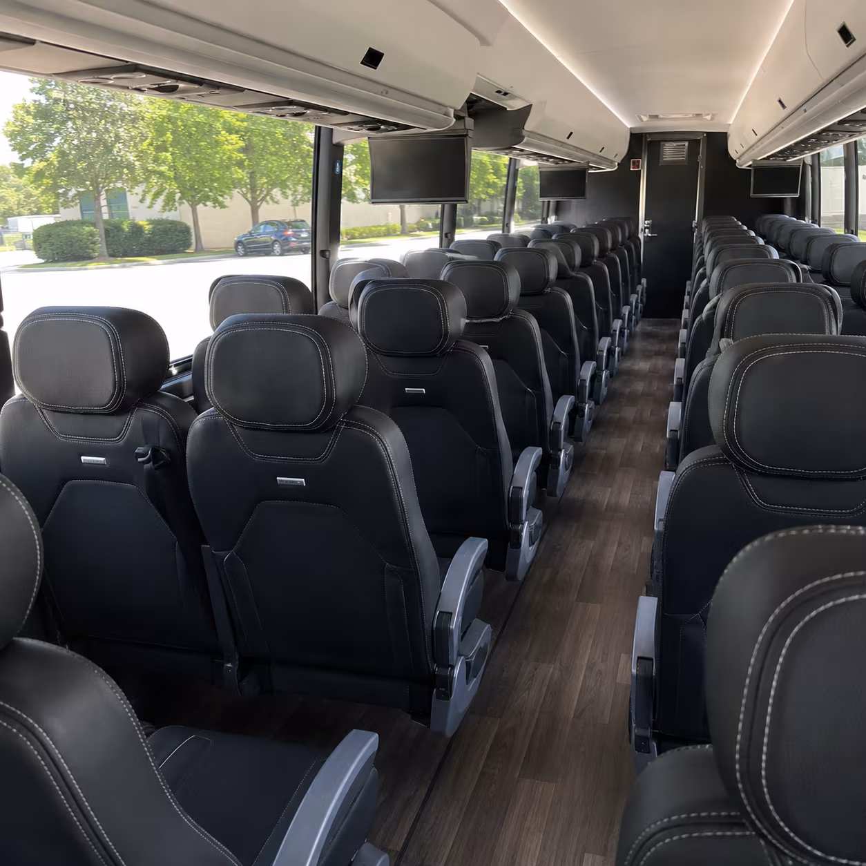 oakland 56 passenger charter bus interior